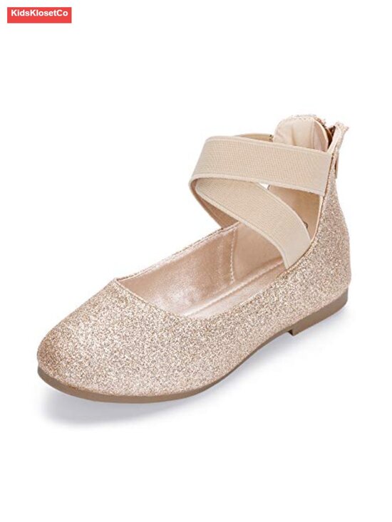 Other - Girls Mary Jane Ballet Flats - Round Toe Elastic Cross Ankle Strap Dress Shoes